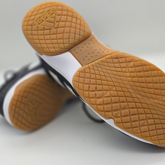 Adidas Men's GY7648 Black White Indoor Court Shoes Sneakers Size 10.5 - Picture 10 of 12